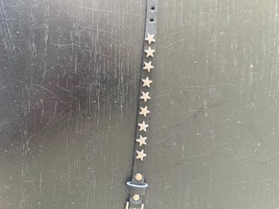 Y2K Black Grey Star Design Leather Bracelet Monochrome Unisex Urban Accessory New