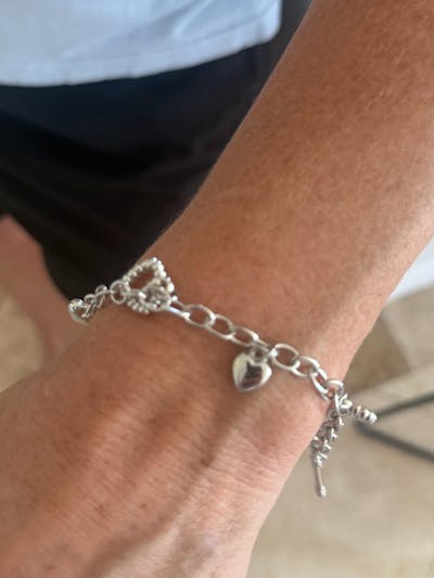 Y2K Heart Charm Bracelet Stainless Steel 8 Inch Unisex Jewelry Streetwear