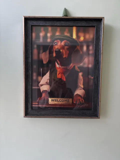 Dachshund Deluxe Framed Wall Art - Sausage Dog Rustic Print for Home Décor