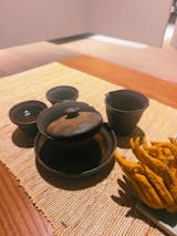 Wabi-Sabi Handcrafted Wood-fired Coarse Clay Side-Handle Teapot / Tea Set