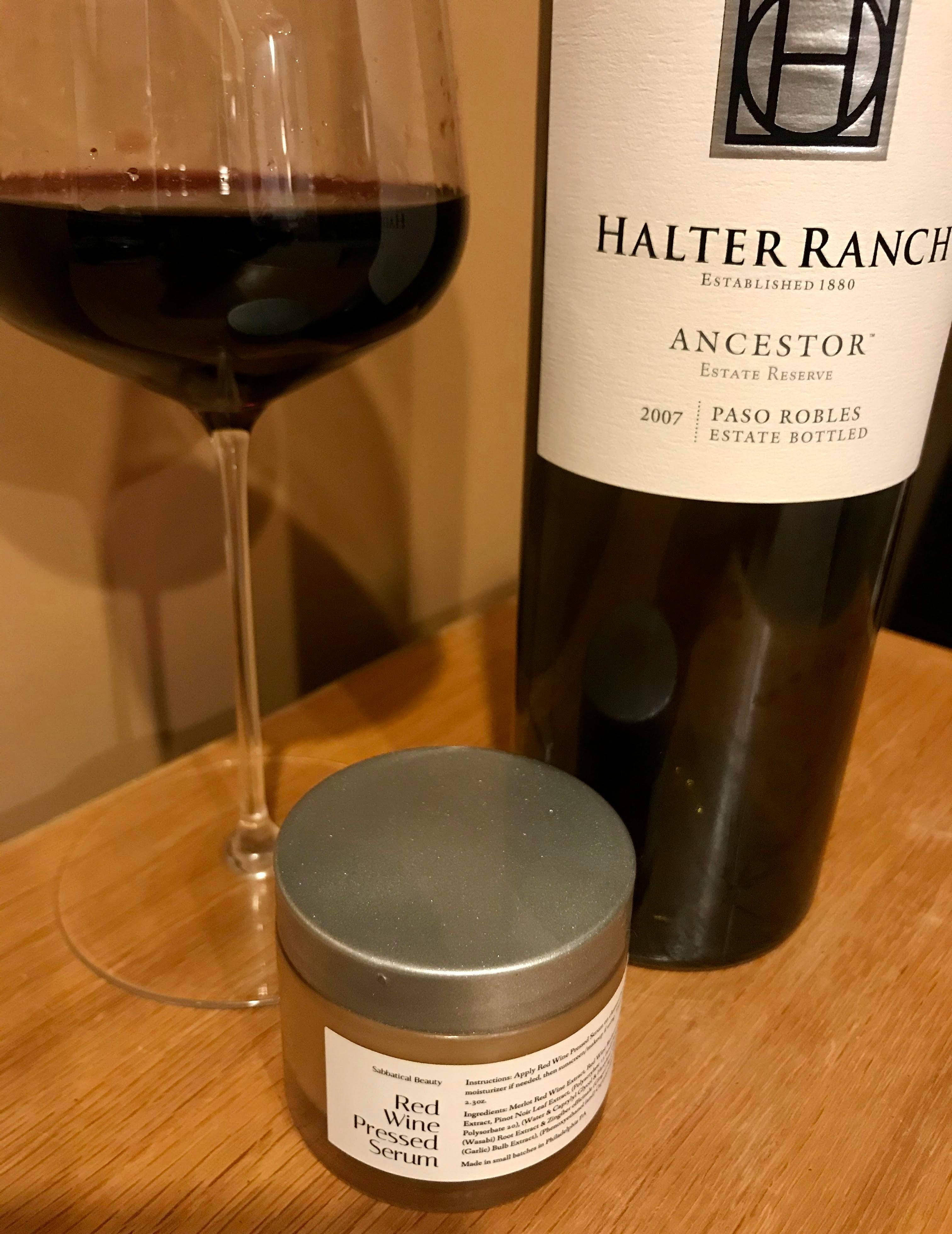 red wine face serum