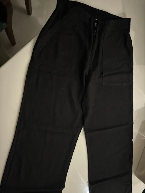 Tea Green Wide Leg Linen Trousers