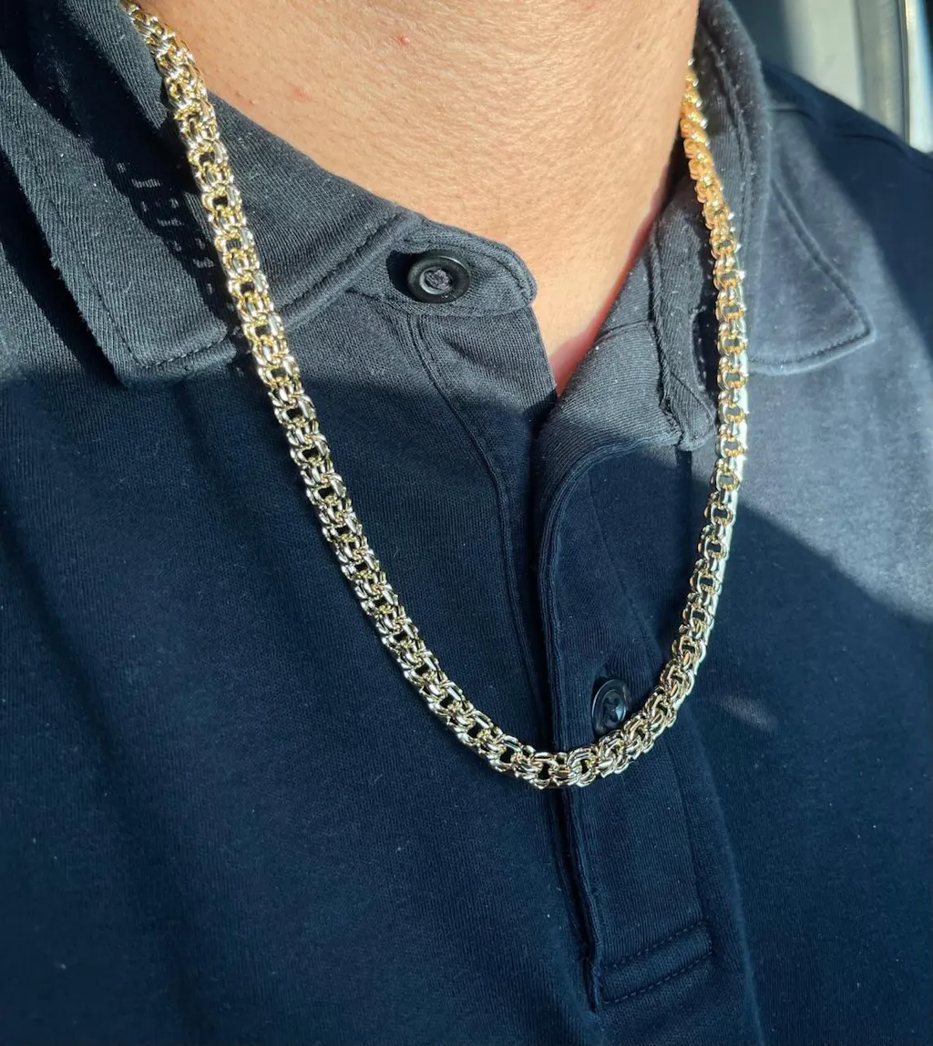 CADENA TEJIDO CHINO CLÁSICO 18K 7.1 MM