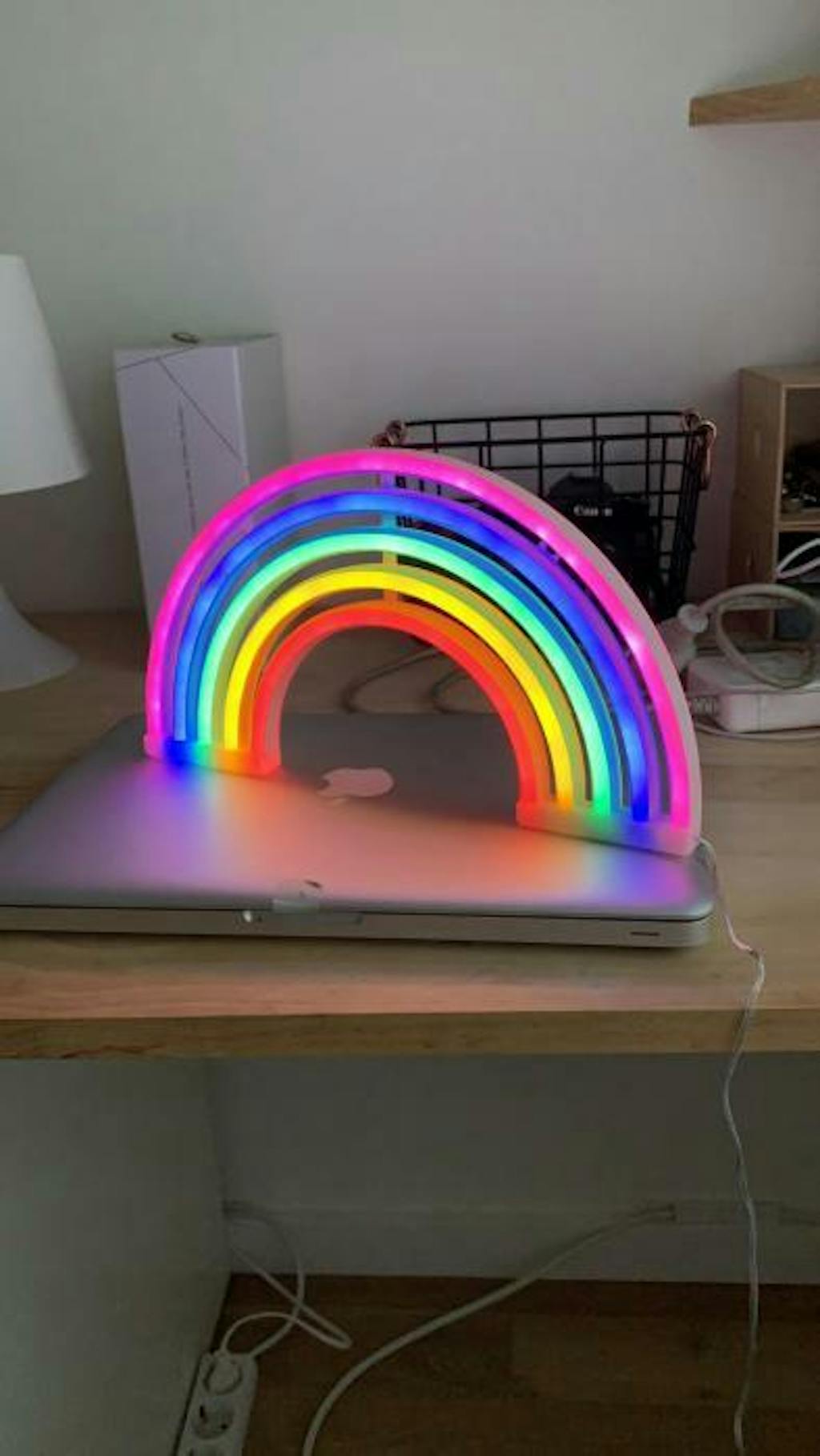 Rainbow Neon Wall Art Vibrant LED Party Decoration Sage & Sill