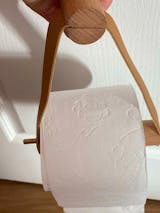 Leatherette and Oak Toilet Paper Holder