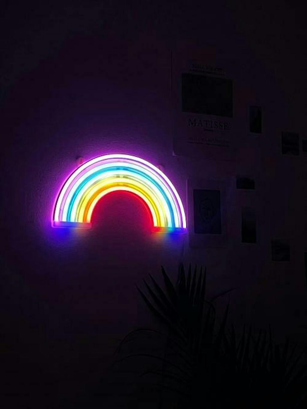 Rainbow Neon Wall Art Vibrant LED Party Decoration Sage & Sill