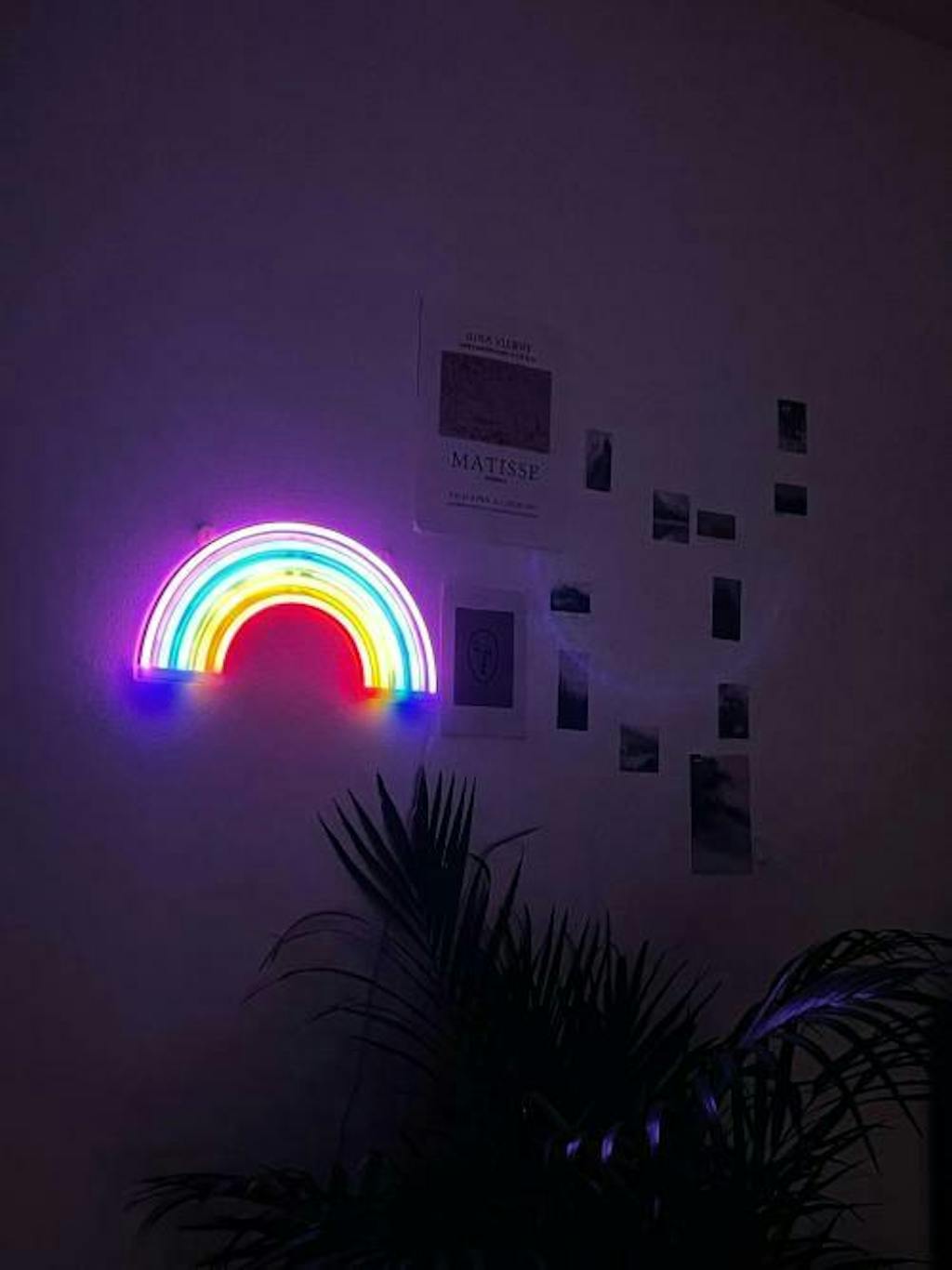 Rainbow Neon Wall Art Vibrant LED Party Decoration Sage & Sill