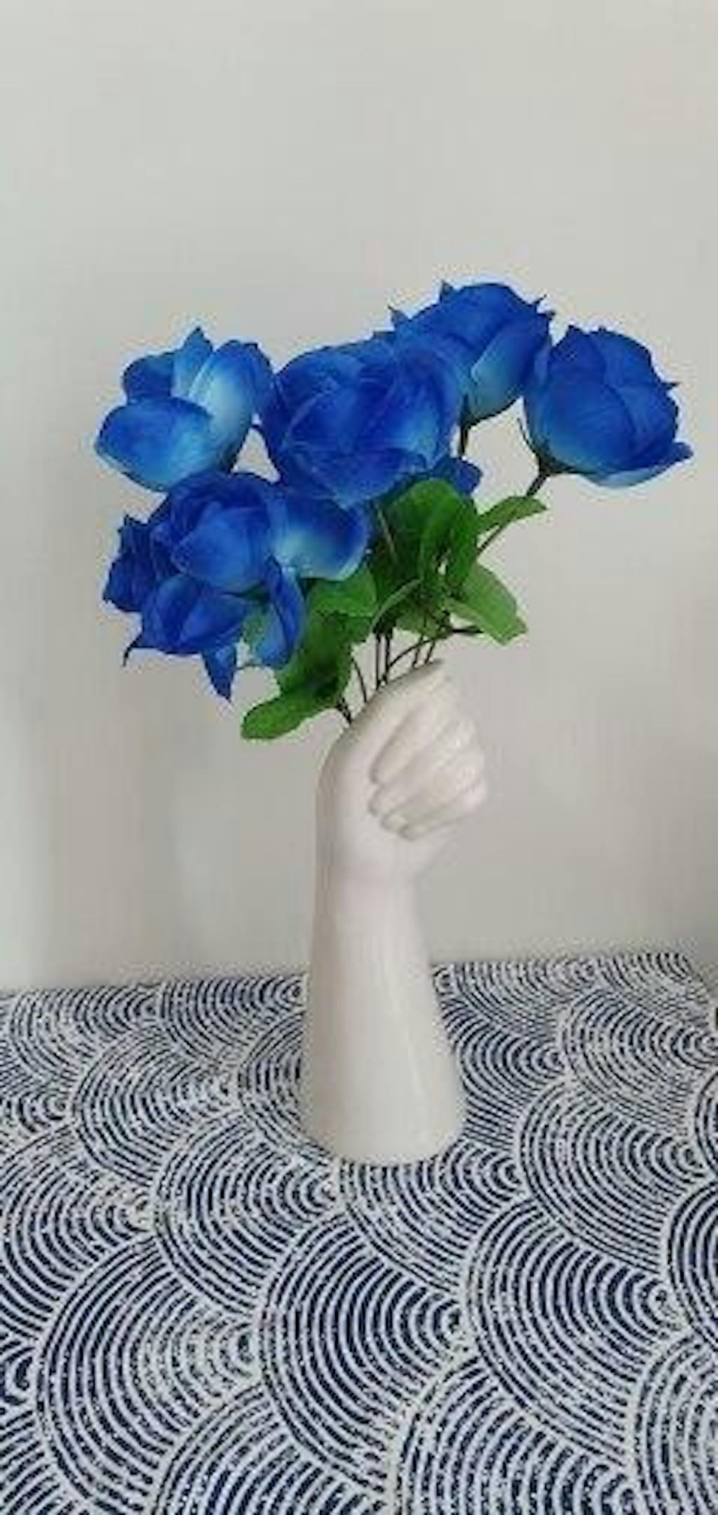 White Ceramic Hand Flower Vase Sage & Sill