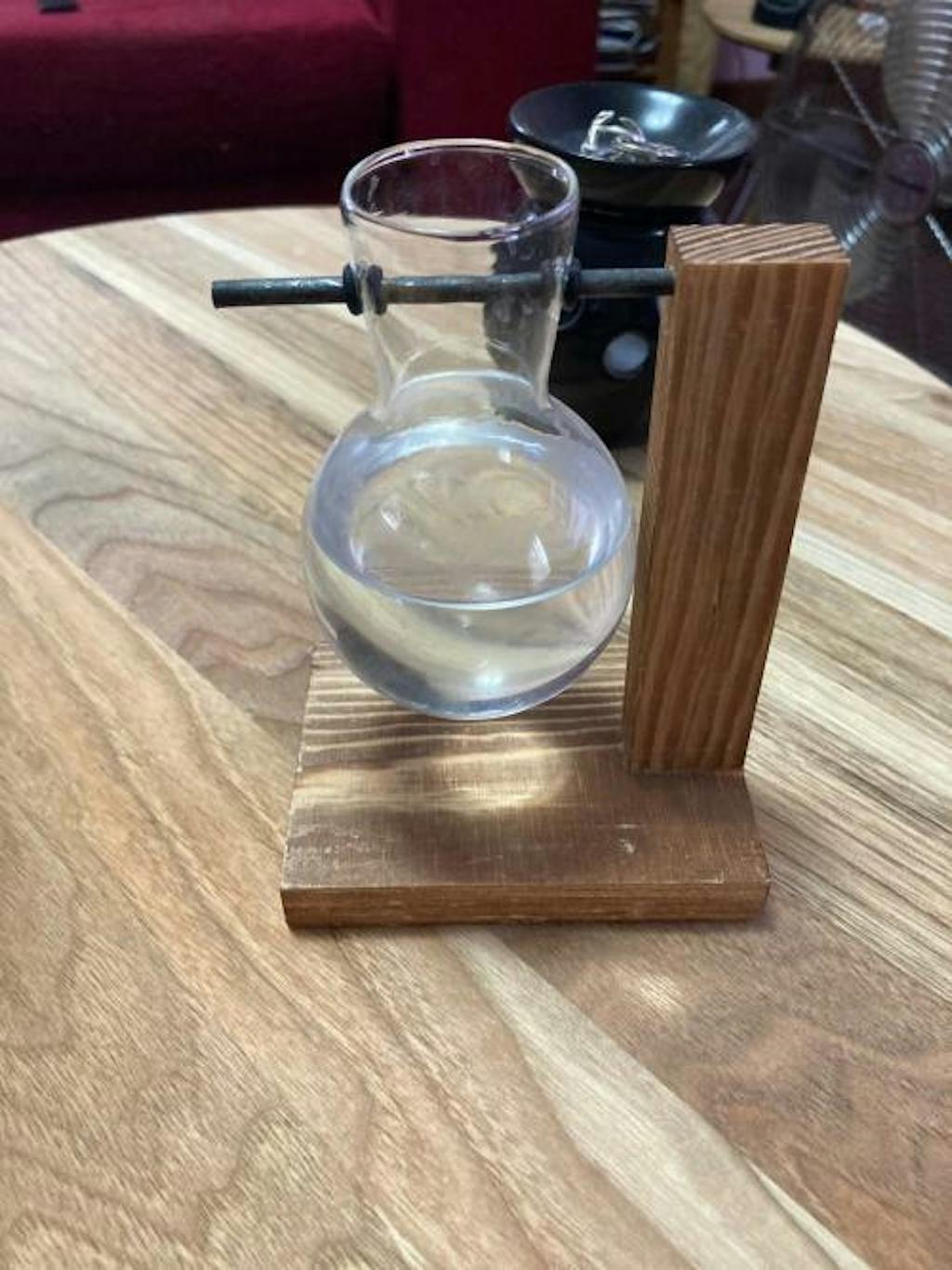 Glass Propagation Vase with Wooden Stand Plant Terrarium Sage & Sill