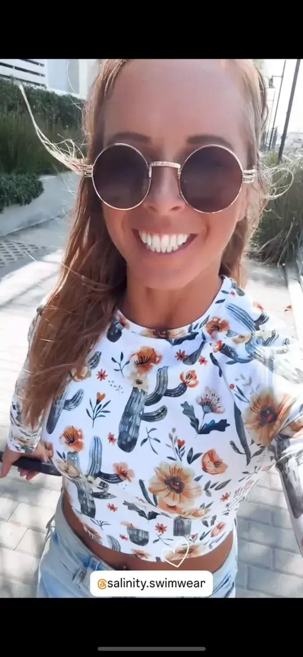 Cactus Sunflower Eco Cropped Rash Guard