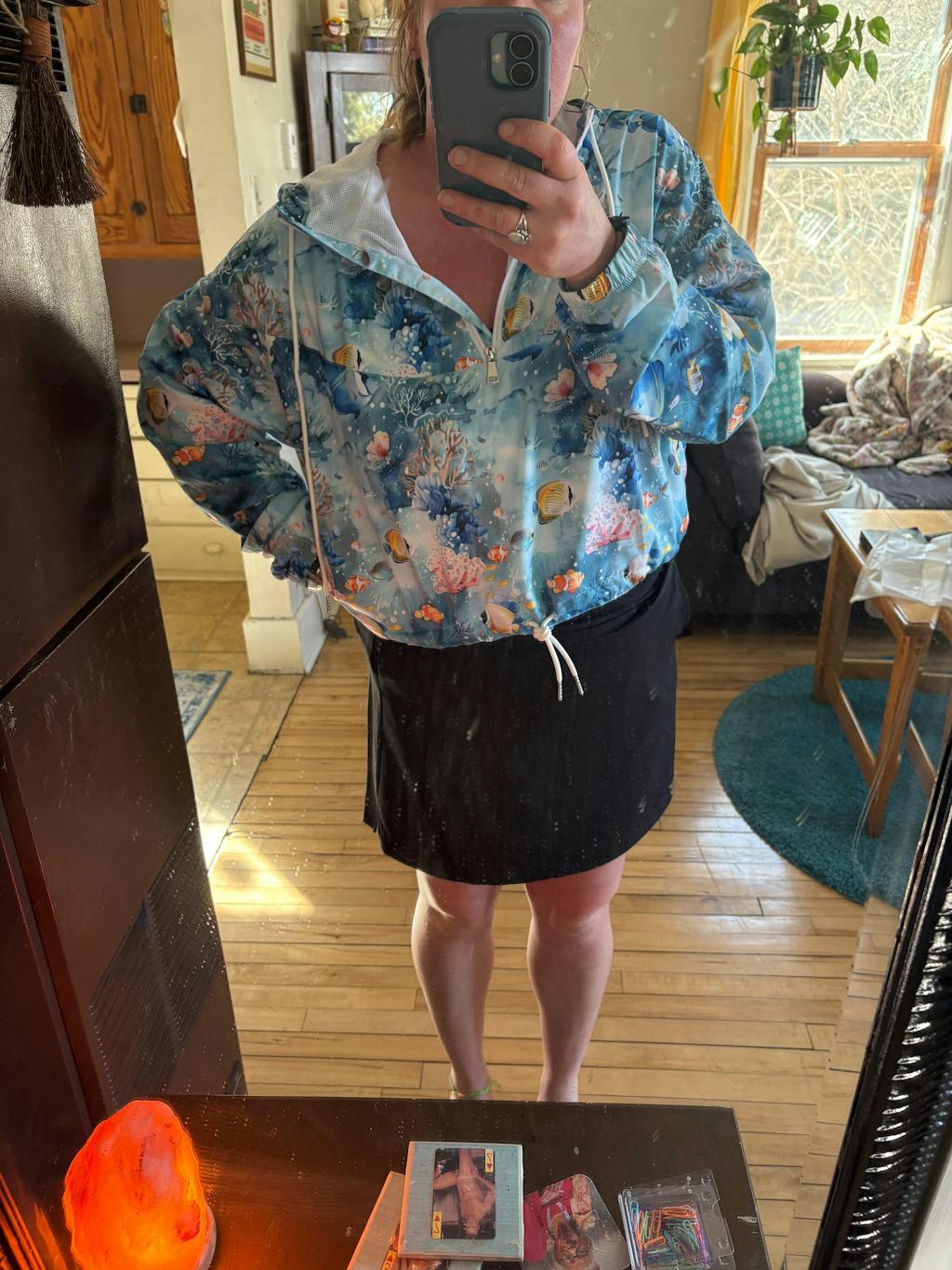 Tropical Reef Fish Women’s cropped Windbreaker