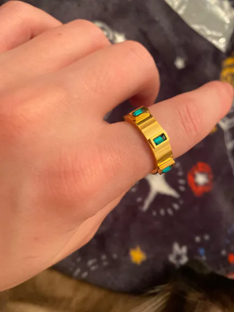 Green Baguette Ring