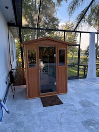 Wearwell-904VT 4 Person Outdoor Ultra-Low EMF Far Infrared Sauna in Mahogany