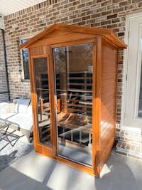 Wearwell-902VT 2 Person Outdoor Ultra-Low EMF Far Infrared Sauna in Mahogany
