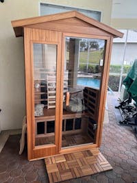 Mix-902VTD 2 Person Outdoor High-Temp Infrared Sauna in Mahogany