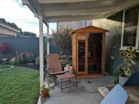 Wearwell-902VR 2 Person Outdoor Ultra-Low EMF Far Infrared Sauna in Red Cedar