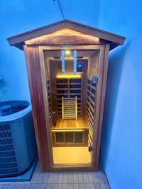 Wearwell-901VR 1 Person Outdoor Ultra-Low EMF Far Infrared Sauna in Red Cedar | Clearance Sale