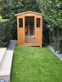 Garner-904VS 4 Person Outdoor Far Infrared Sauna (Enhanced with Red Light Therapy)