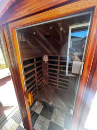 Wearwell-901VT 1 Person Outdoor Ultra-Low EMF Far Infrared Sauna in Mahogany