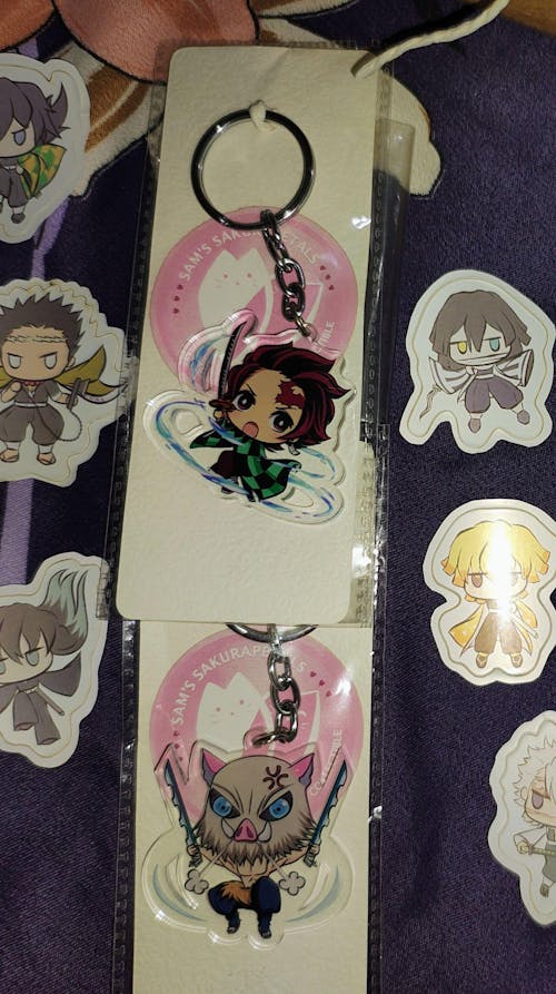 Anime Keychain - Moonlit Blade Acrylic Charm Gift