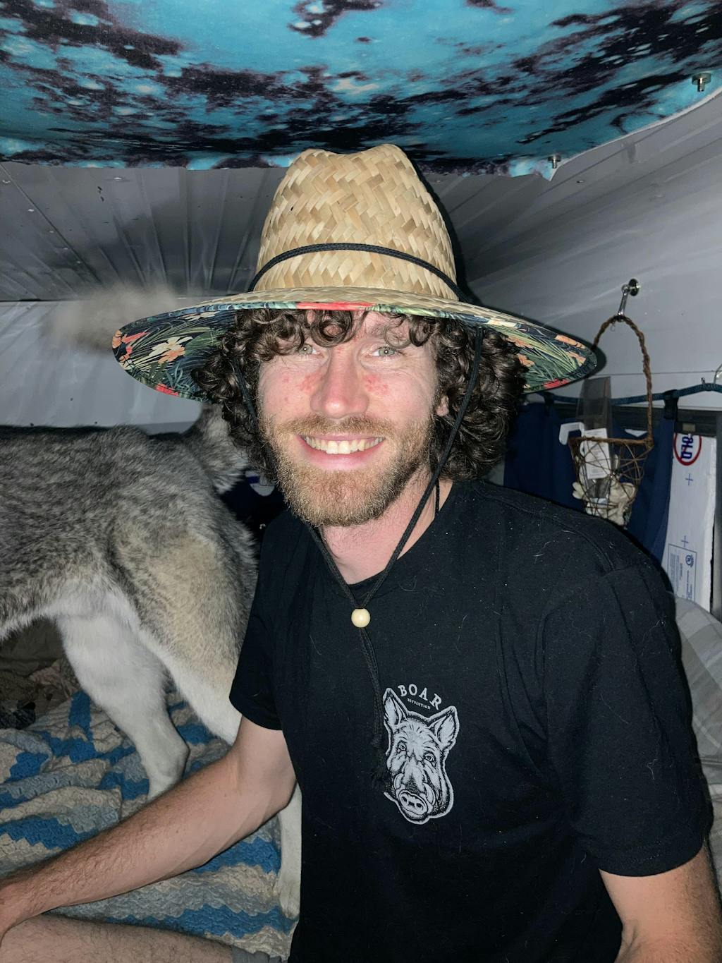 Men's Rush Straw Lifeguard Hat Under Brim Print San Diego Hat San