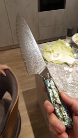 Chikashi (ちかし) Damascus Steel Knife With Abalone Handle