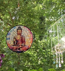 Buddha Sonnenfänger Gemalte Fensterdekorationen Dekohänger für Fenster
