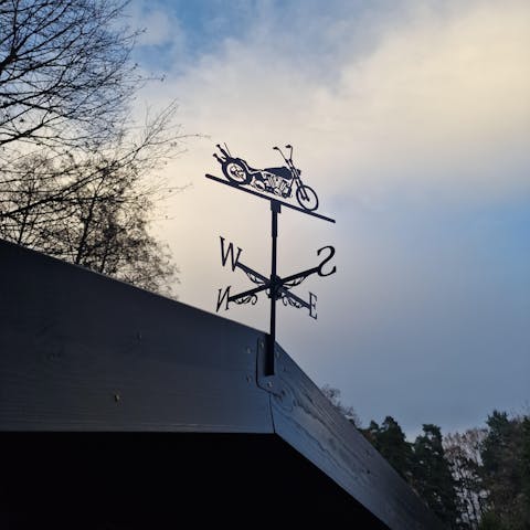 Motorrad Edelstahl Wetterfahne