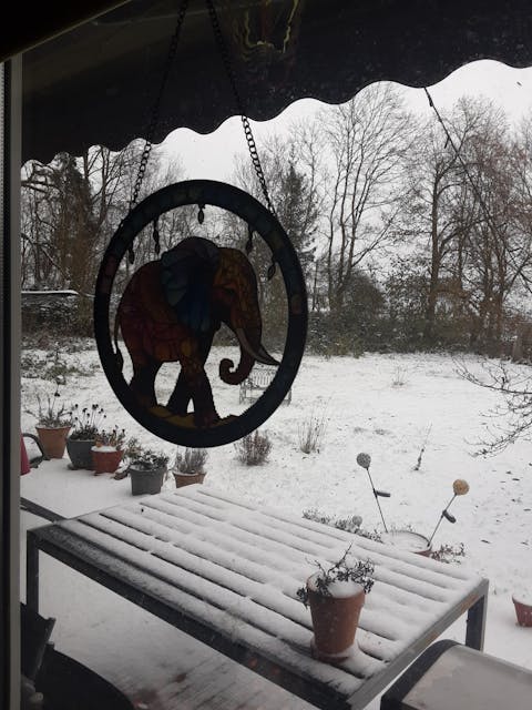 Elefant Sonnenfänger Gemalte Fensterdekorationen Dekohänger für Fenster