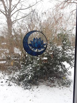 Lotusblume Sonnenfänger Gemalte Fensterdekorationen Dekohänger für Fenster