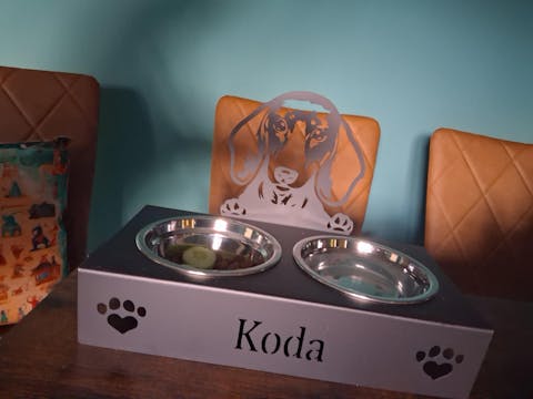 Dachshund Personalisierter Name Haustier Futterschüssel Halter