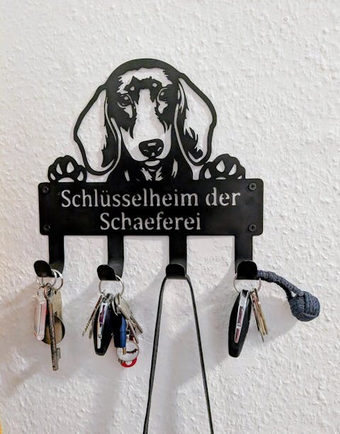Dachshund Individueller Metall Schlüsselanhänger