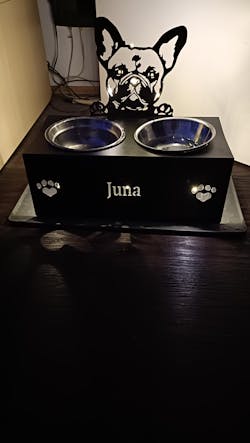 French Bull Personalisierter Name Haustier Futterschüssel Halter