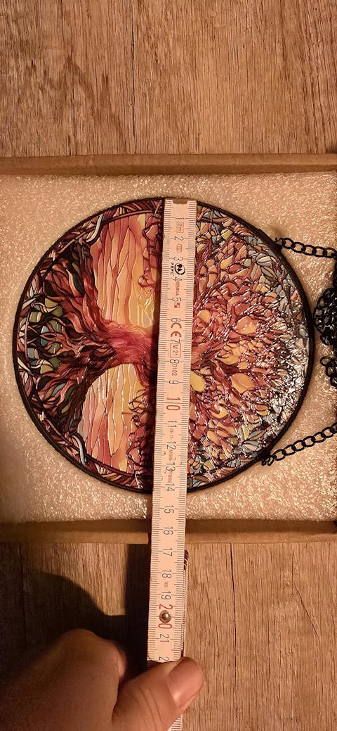 Lebensbaum Sonnenfänger Gemalte Fensterdekorationen Dekohänger für Fenster