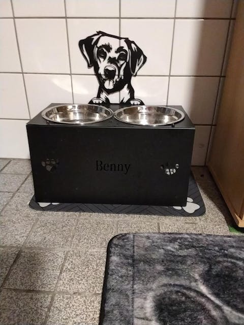 Labrador Personalisierter Name Haustier Futterschüssel Halter