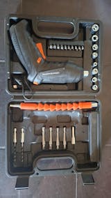 47-in-1 Electric Screwdriver - 3.6V Cordless Drill Driver with 90° Rotating Handle & USB Charging (Black)