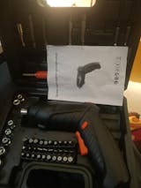 47-in-1 Electric Screwdriver - 3.6V Cordless Drill Driver with 90° Rotating Handle & USB Charging (Black)