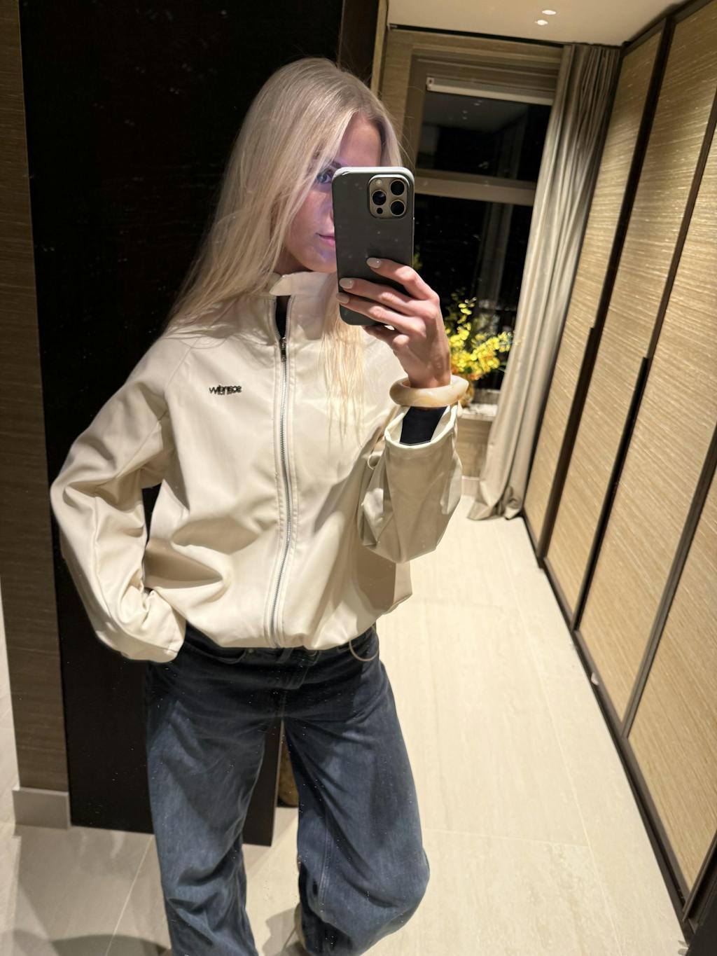 RUBI PU JACKET IN CREAM