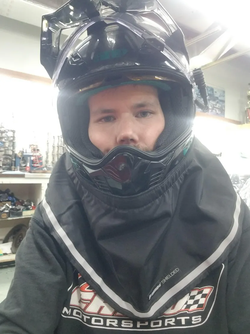 full helmet motorcycle skirt Quiet Rider noise and heat with our Fire retardant Nomex Skirt ZAMP - SFI-Rated Helmet Skirt