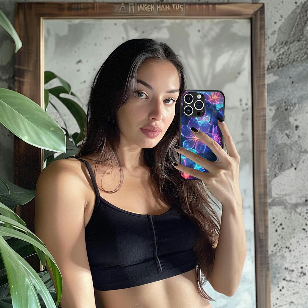 LED Light Up Case - The Blooming Flowers Luminous Flash Phone Cases for iPhone 15/ 15 Pro Series