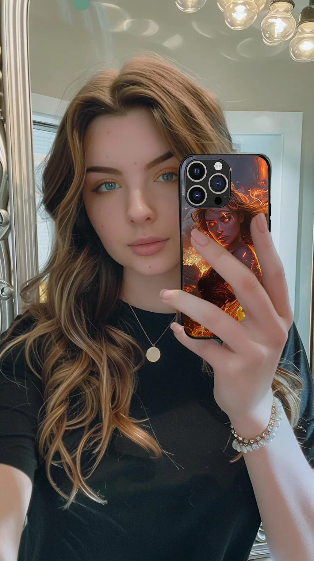 LED Light Up Phone Case - The Flame Goddess Luminous Flash Cool Phone Cases for iPhone 16/ 17 Pro Series