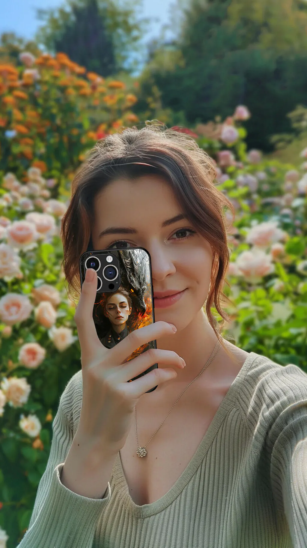 LED Light Up Phone Case - The Female Soldier Luminous Flash Cool Phone Cases for iPhone 16/ 17 Pro Series