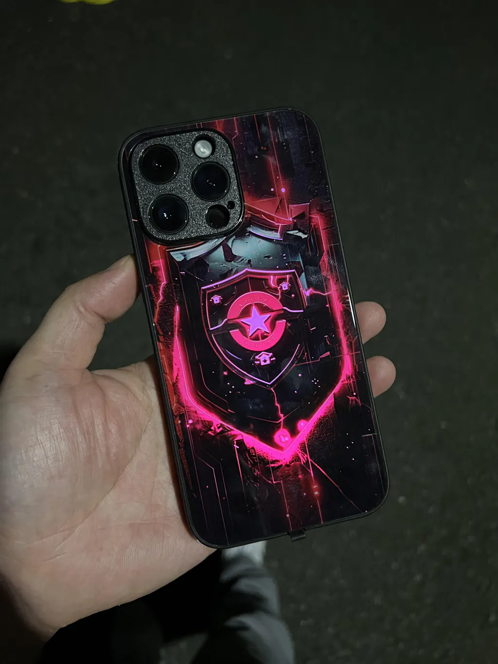 LED Light Up Phone Case - The Red Sheild Luminous Flash Cool Phone Cases for iPhone 16/ 17 Pro Series