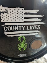 6" Venom Green Bass Drum Decal