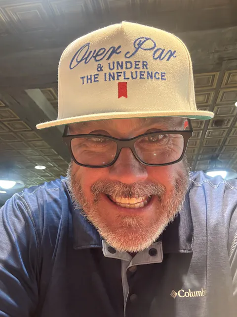 Over Par and Under the Influence Flat Bill Brim 5 Panel Snapback Hat