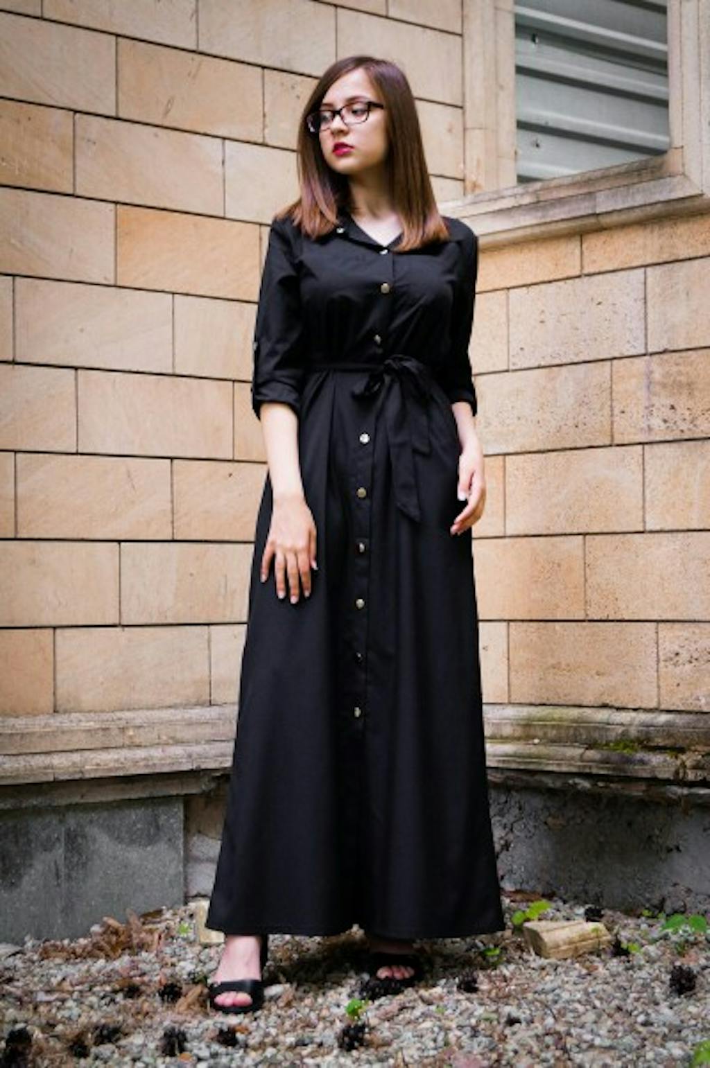 Button Down Maxi Shirt Dress Long Sleeve Maxi Dress Seamido