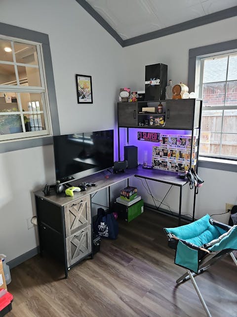 SEDETA 62.2 Inch L Shaped Gaming Desk with Drawers Fabric File Drawers and Power Outlet