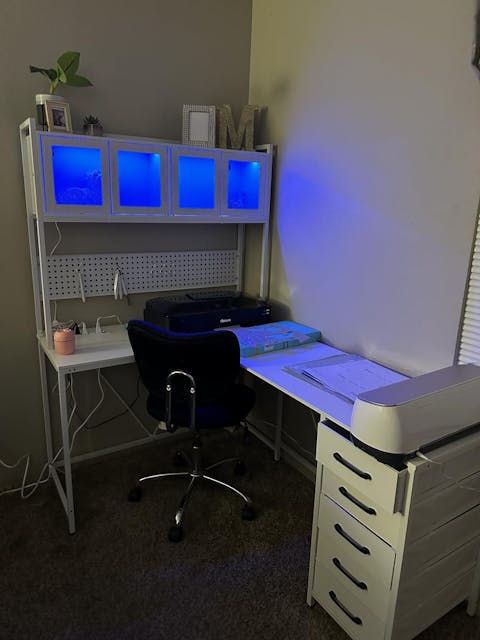 SEDETA 62 Inch L Shaped LED Gaming Desk Computer Desk with Power Outlet Storage Drawers Pegboard