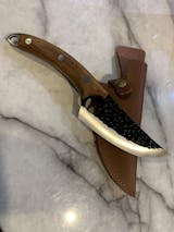 Seido Knives Hakai Chef Cleaver Knife Curve Rosewood Handle with Premium  Rosewood Leather Sheath - Artisan Crafted High Carbon Stainless Steel for