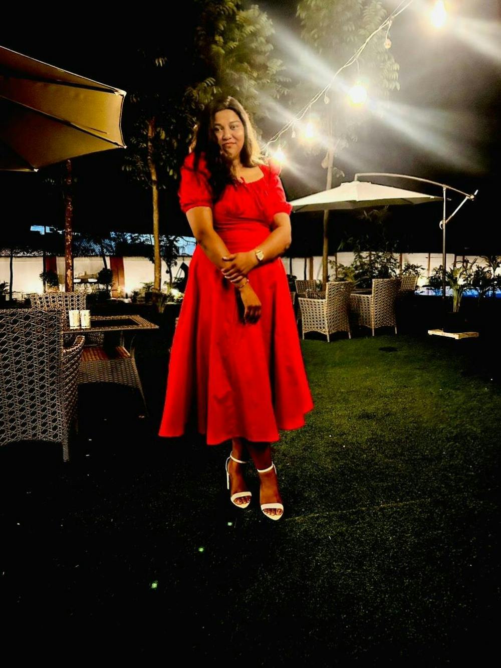 Josefina Red Rose Bustier Sundress